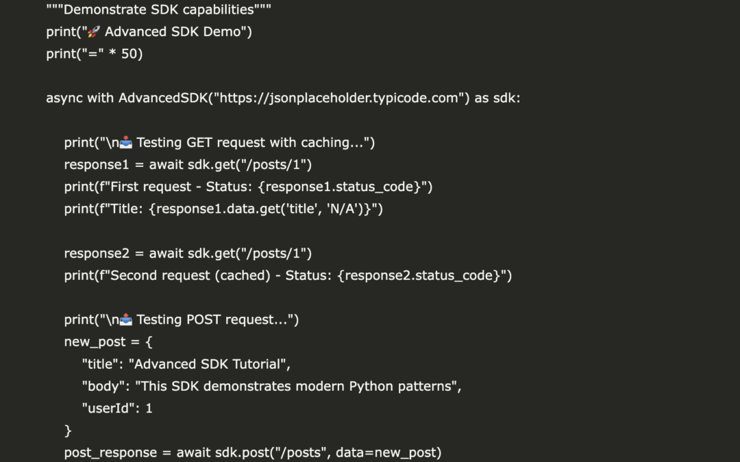 A coding guide for building a restrictive, memory center and authentication python SDK